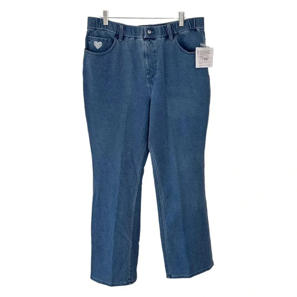 Dream Jeanne’s by Quaker Factory L blue pull up stretch jean pants‎ - Picture 3 of 7
